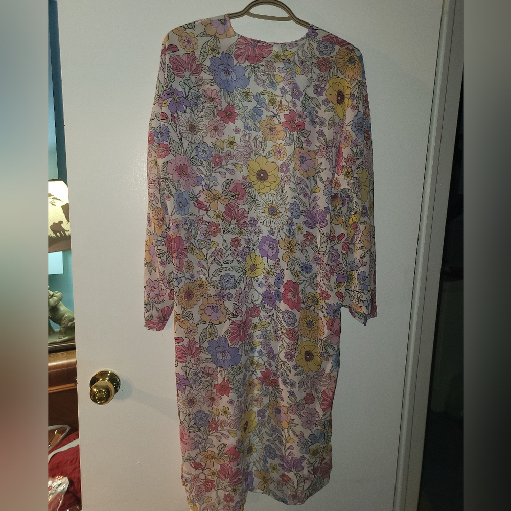 L.i.f.e Love Is For Eternity Long Sleeve Floral Kimono Size Small - Picture 4 of 4